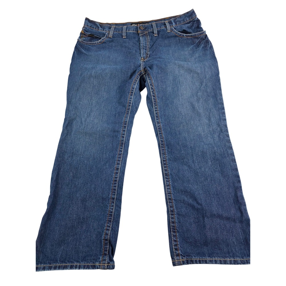 Ariat FR M5 Slim Straight Leg Jeans Mens Actual 38x28 Blue Flame Resistant